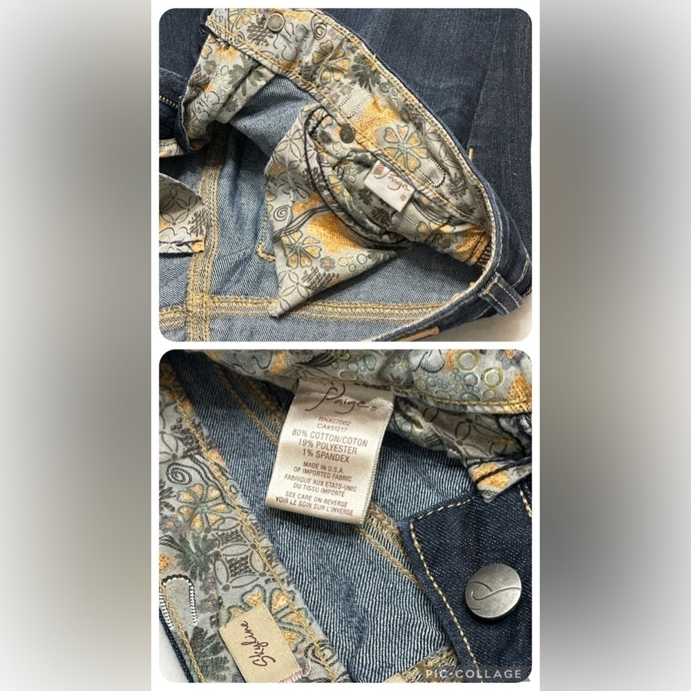 Paige Women’s Skyline Low-rise Dark Wash Jeans, Size 25 (26x33), Made in USA - Picture 8 of 14